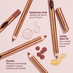 Smudge proof transfer proof lip liner pencil in peachy brown nude