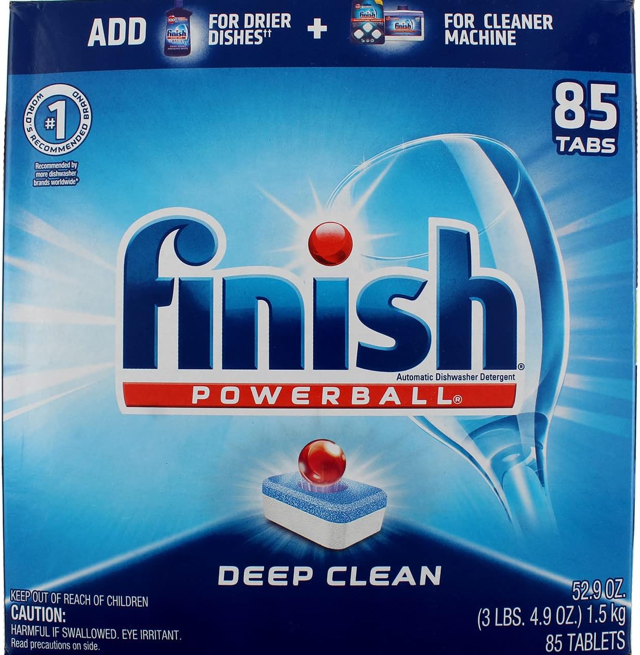 Finish All In One Powerball Dishwasher Detergent Front View