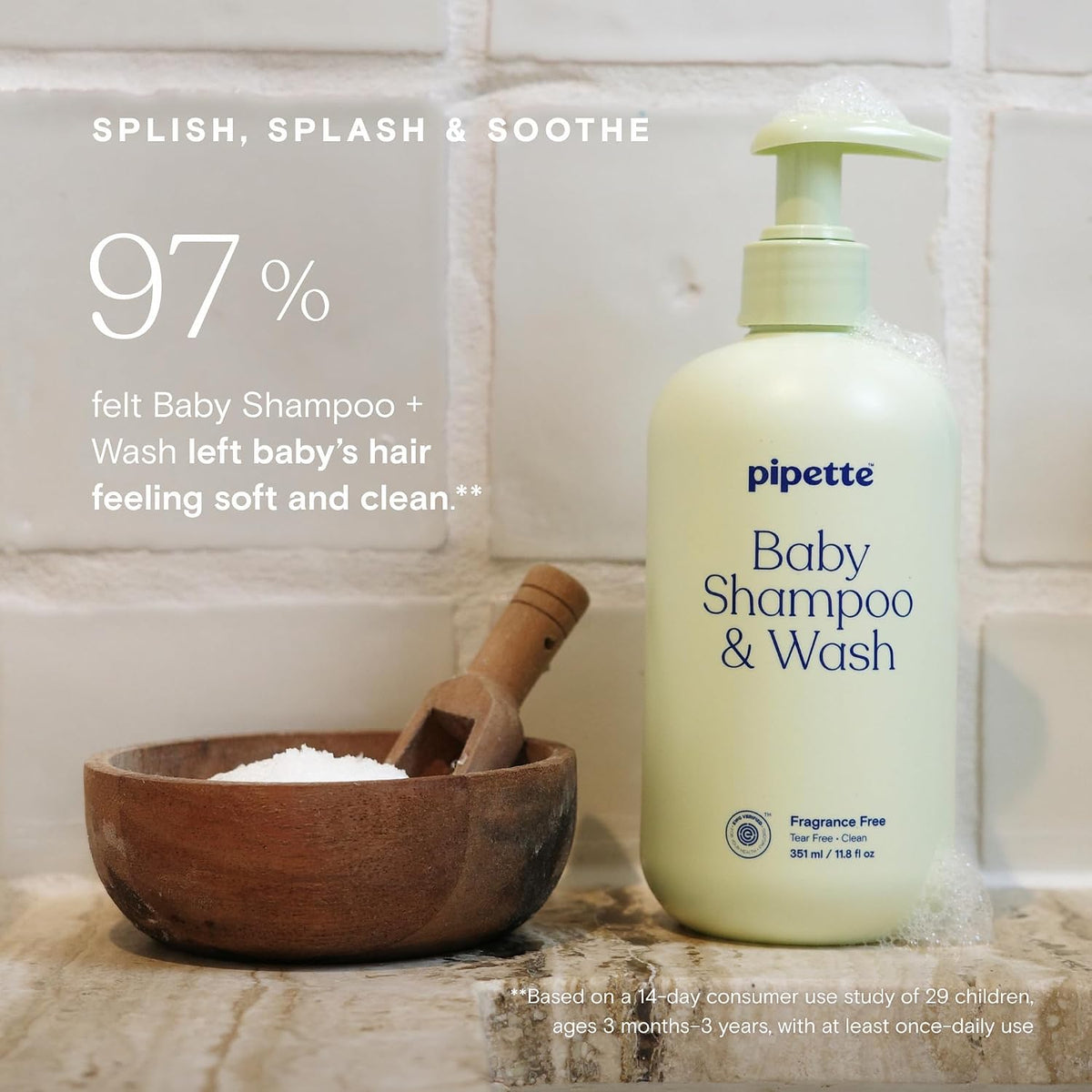 Pipette gentle tear free baby wash bottle close up