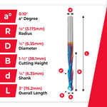 Amana Tool Spektra coated CNC bit shank details