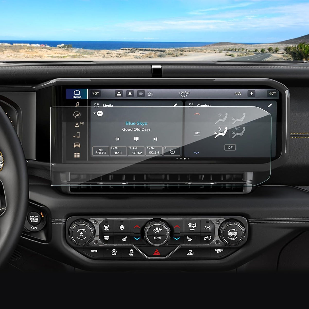 Coleya anti-glare matte screen protector for Jeep Wrangler dashboard display