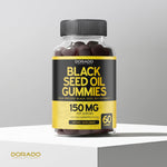 Close up of Dorado Nutrition black seed oil gummy texture