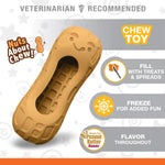 Nylabone peanut dog toy showing treat pocket design