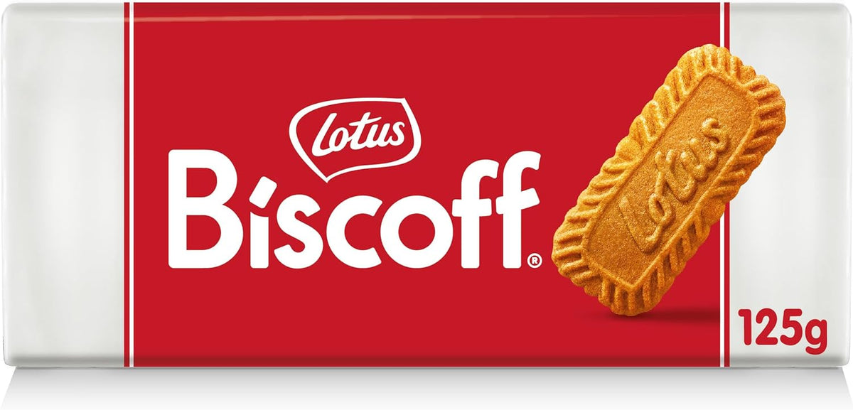 Biscoff Lotus 125g cookies arranged on a plate