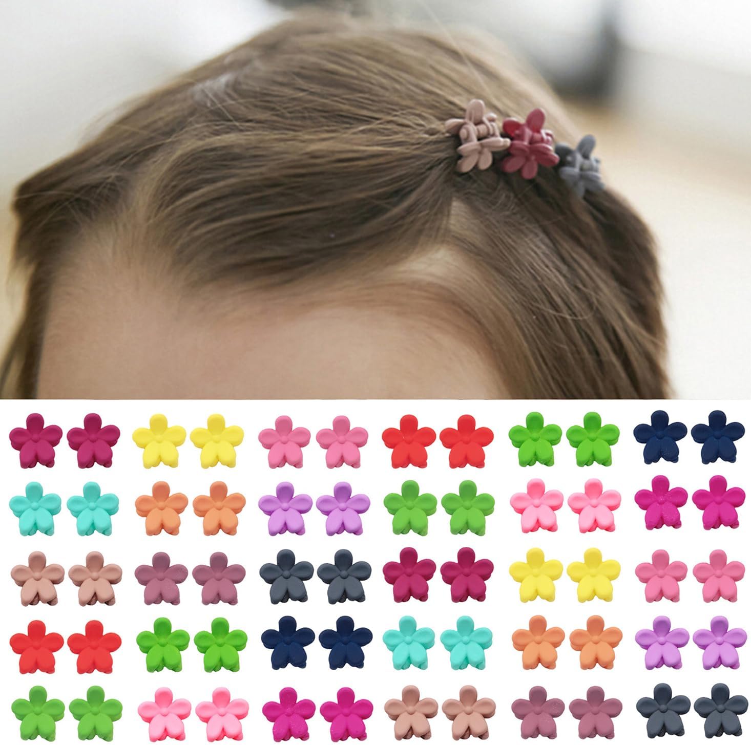 Elesa Miracle flower mini hair claw clips front view