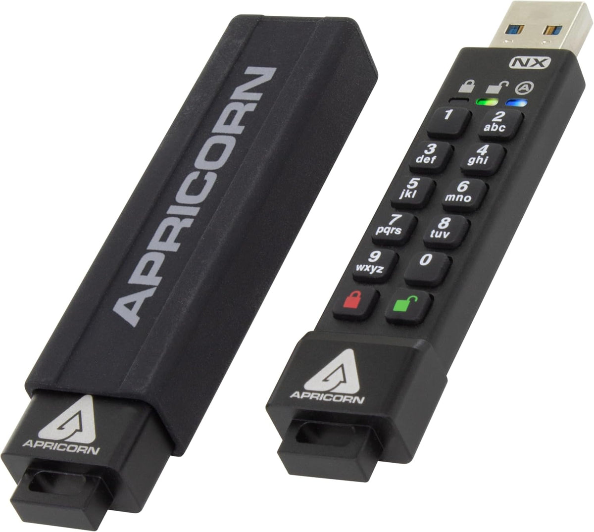 Apricorn Aegis Secure Key 3 NX plugged into a computer USB port