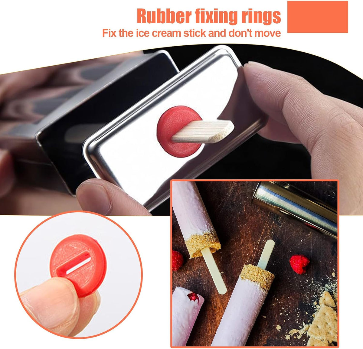 Round cup ice pop maker with wooden sticks