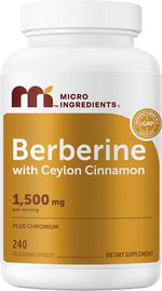 Micro Ingredients Berberine Ceylon Cinnamon front view bottle packaging