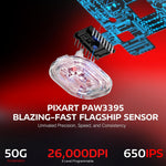 Attack Shark X3 tri-mode wireless mouse angled lifestyle shot
