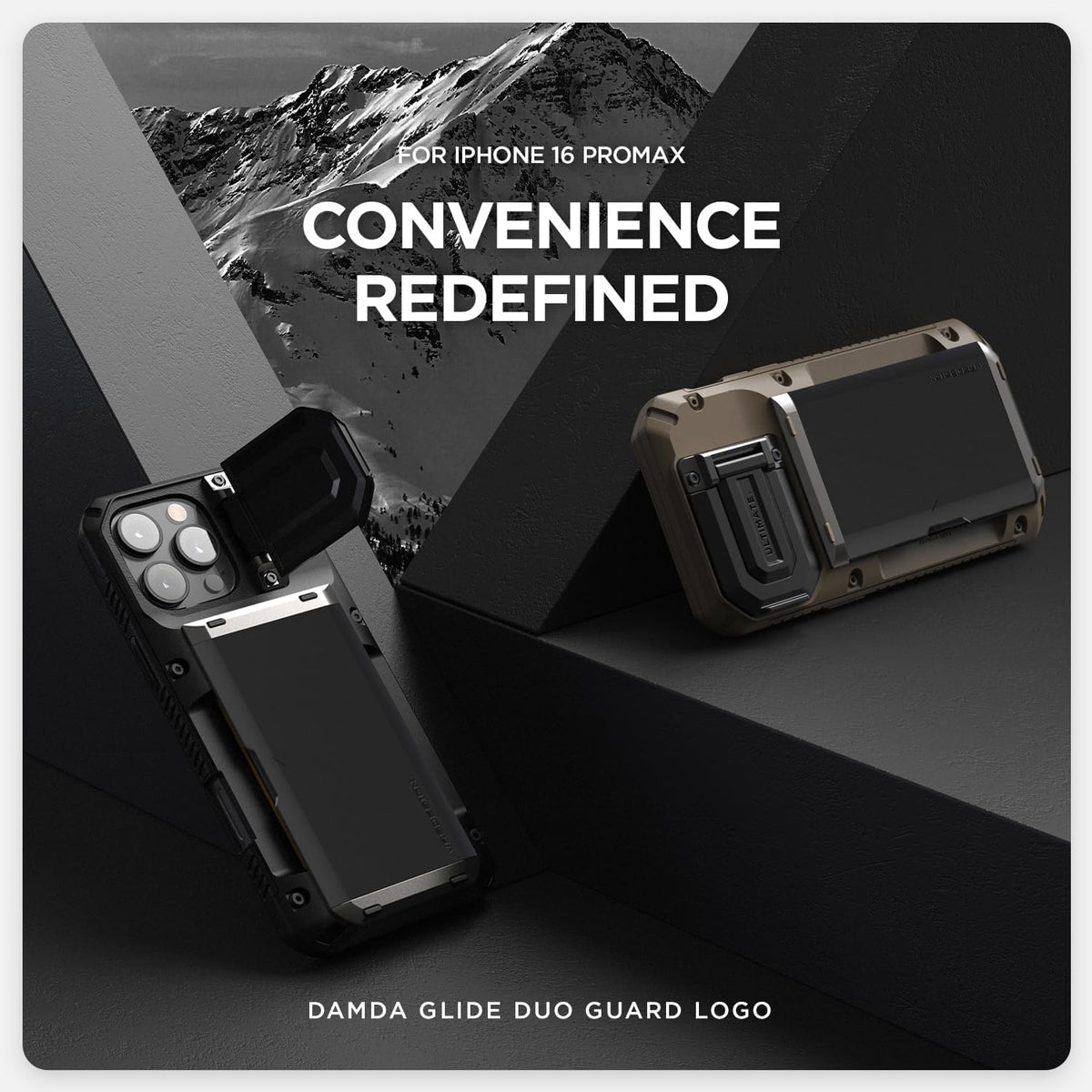 VRS Design Damda Glide DuoGuard iPhone 16 Pro Max case corner drop protection detail