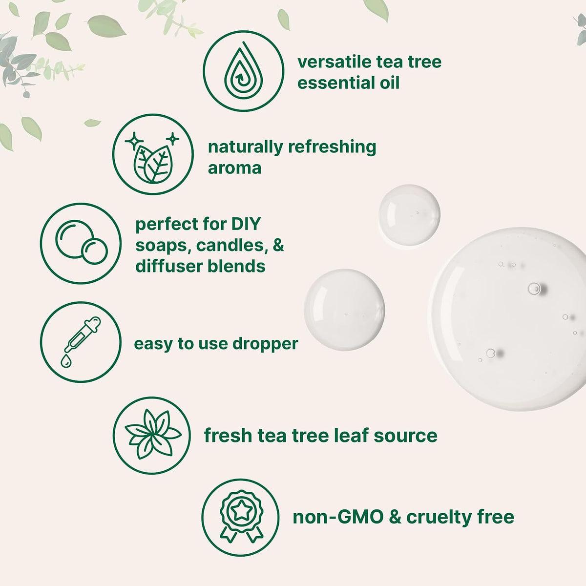 Micro Ingredients tea tree essential oil packaging and label details
