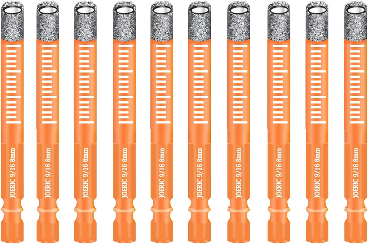 1/4" Dry Diamond Drill Bit Set, 10 PCS 6mm Ceramic Drill Bit Diamond Core Drill Bit Tile Drill Bit with Storage Case for Granite Marble Tile Ceramic Stone Glass (Not for Wood) - Image 14