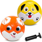 Paokoo toddler soccer ball size two pack front view featuring cartoon animal graphics