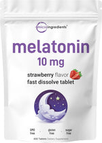 Micro Ingredients Melatonin 10mg front view bottle packaging