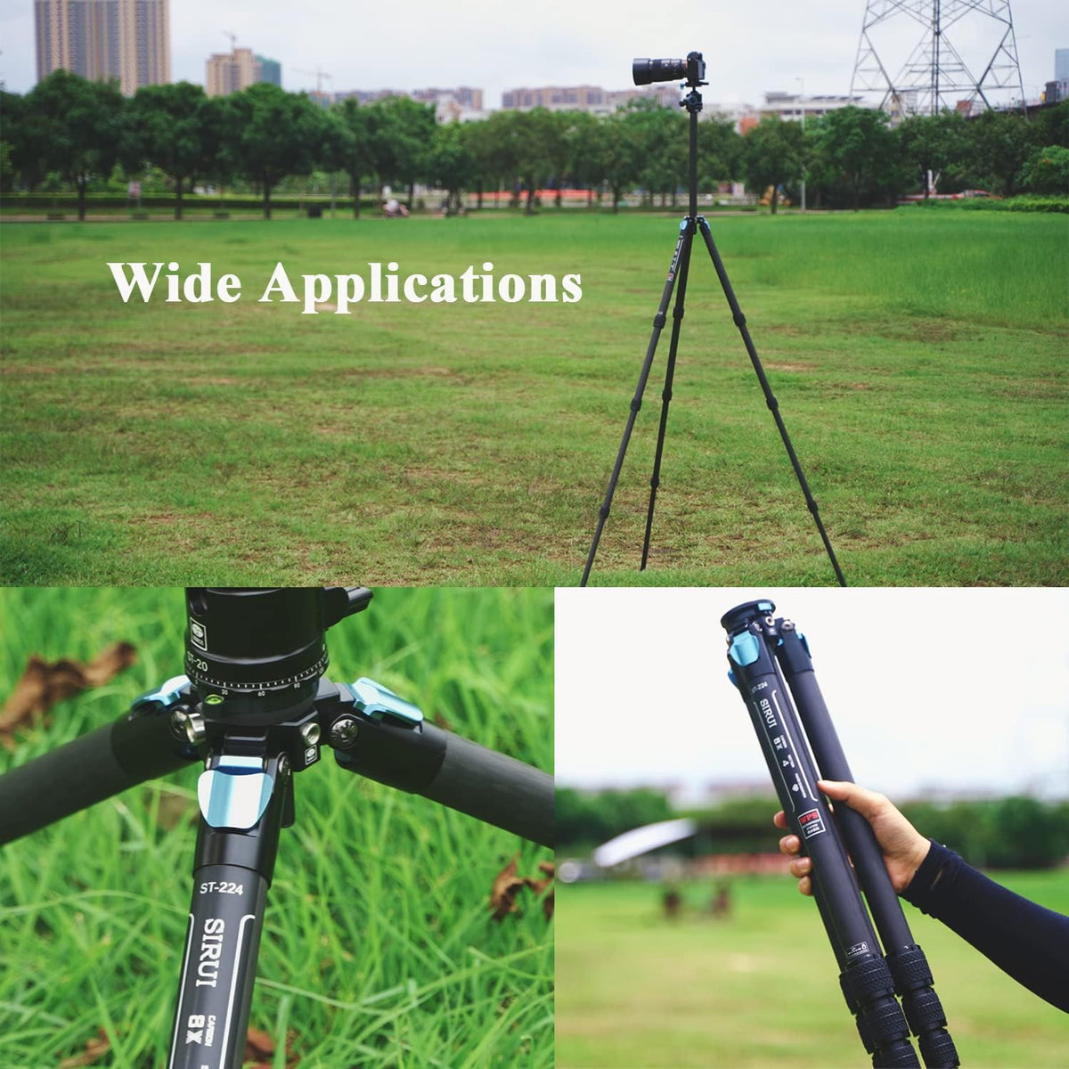 Sirui ST-224 waterproof travel tripod setup in outdoor environment