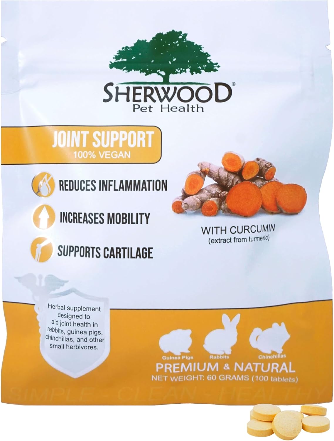 Sherwood Pet Health Vegan Joint Support front pouch view premium herbivore supplement
