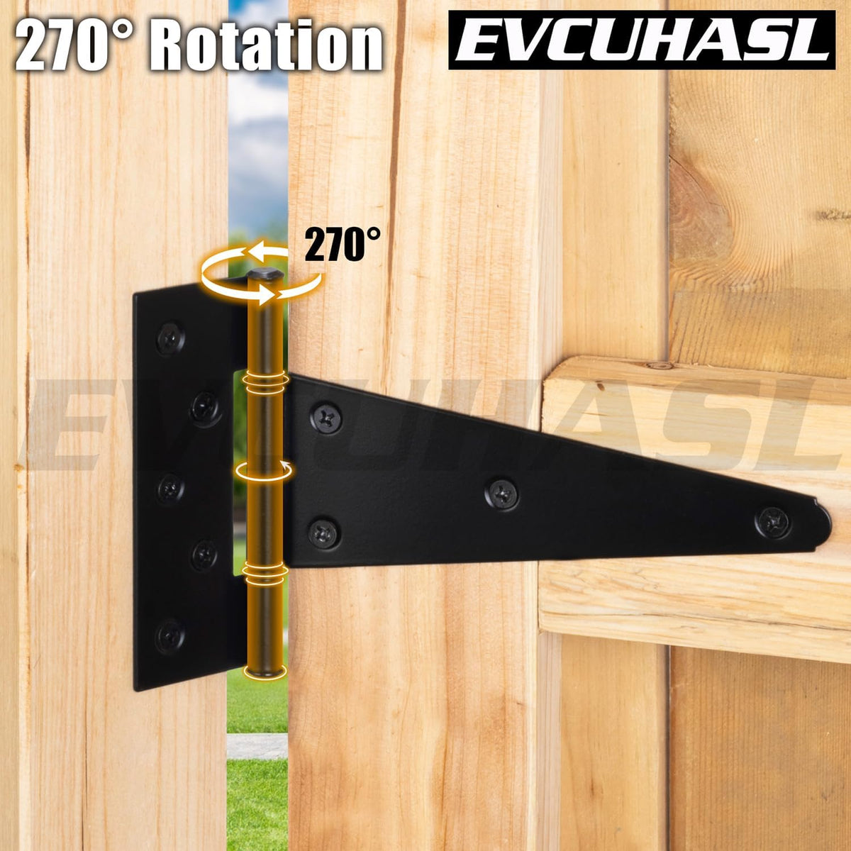 EVCUHASL heavy duty barn door hinges close up