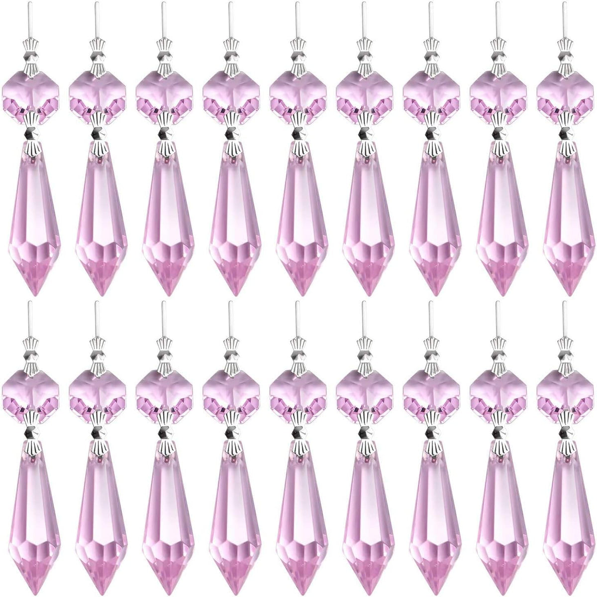 20pcs Crystals Prisms Glass Tip Beads Black Chandelier Icicle Drops Hanging Crystal Replacements Pendants for DIY Craft Jewelry Ornament Wedding Christmas Lamp Decoration, 35 mm - Image 12