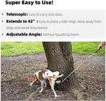 Adjustable angle pet pee collector stick with interchangeable spoons for small and large dogs
