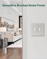 Treewell decorative dual switch plate close up of pearls beaded border