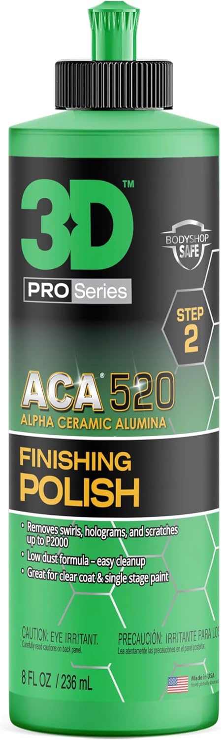 3D ACA 520 Finishing Polish eight ounce front view premium car detailing product