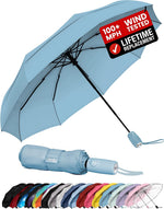 Windproof Travel Umbrella - Compact & Withstands Winds up to 100MPH, Strongest Premium Auto Folding Umbrella for Rain and Sun - Durable, Light & Portable for Women & Men, Fits Backpack & Cars - Image 12