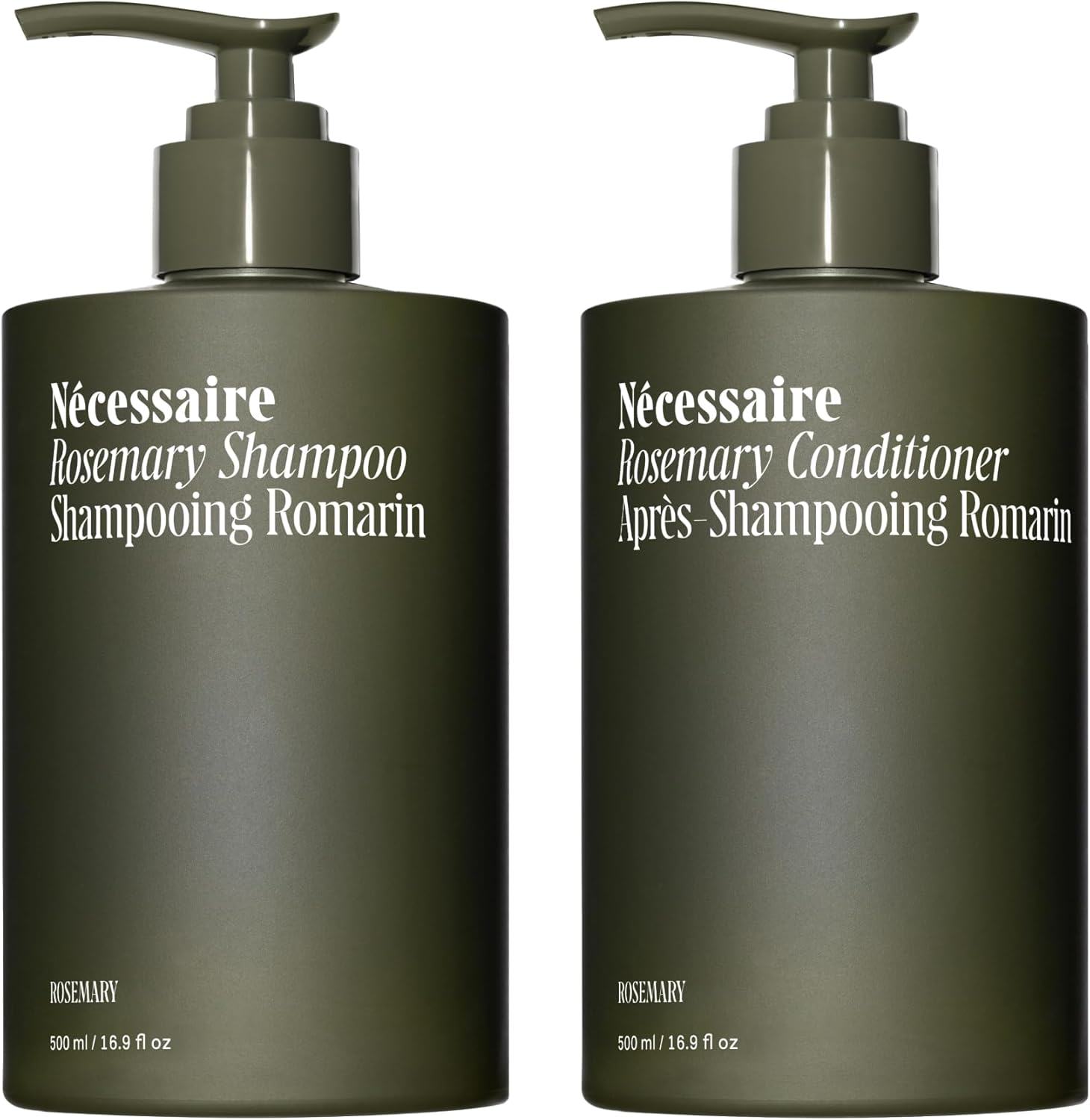 Ncessaire Rosemary Hair Duo | Multi-Protein Strengthening Rosemary Shampoo and Conditioner Set For Thinning Hair. For Women + Men. Free Of Sulfates. Color-Safe. 500 ml / 16.9 fl oz - Image 1