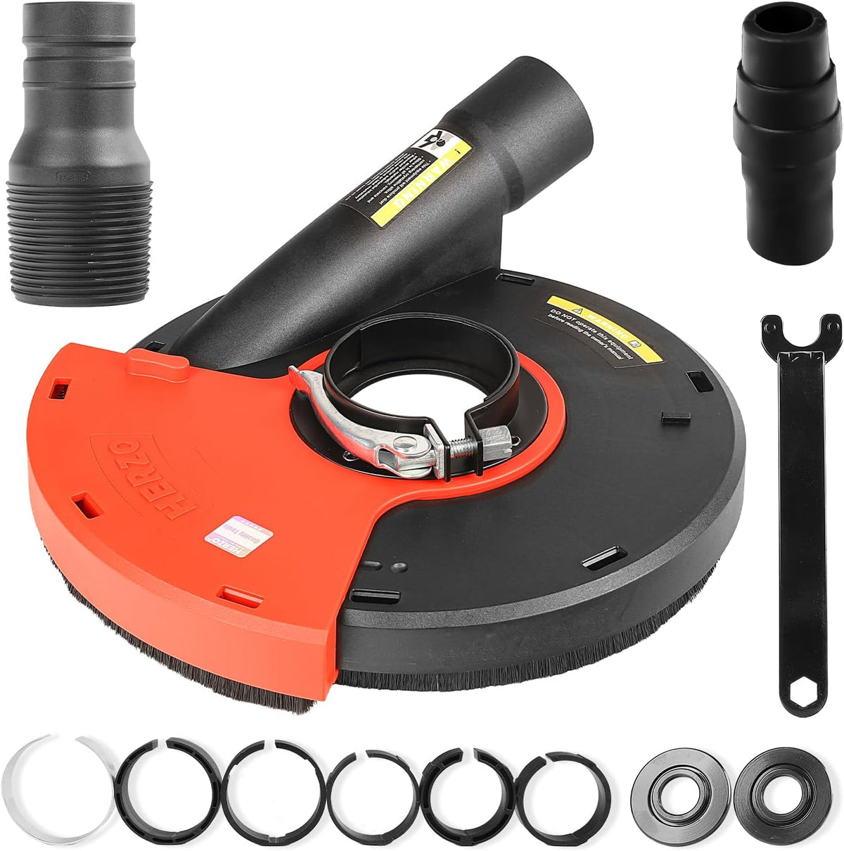 HERZO surface grinding shroud mounted on angle grinder