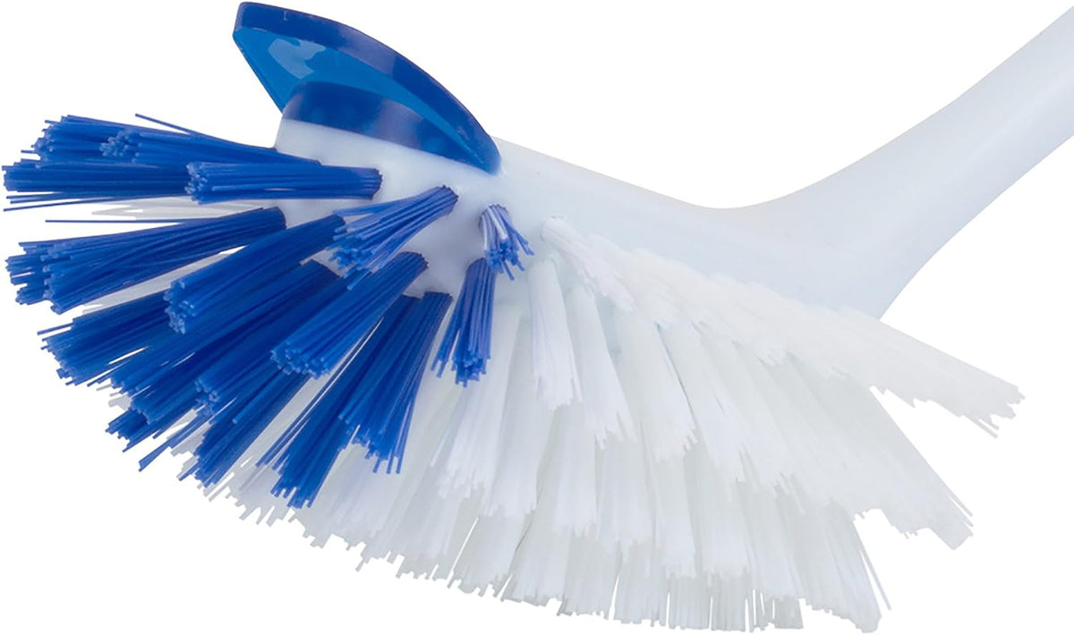 Dawn non-scratch kitchen scrubbing brush held in hand showing grip