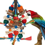 BBjinronjy parrot bird chew toy front view in cage
