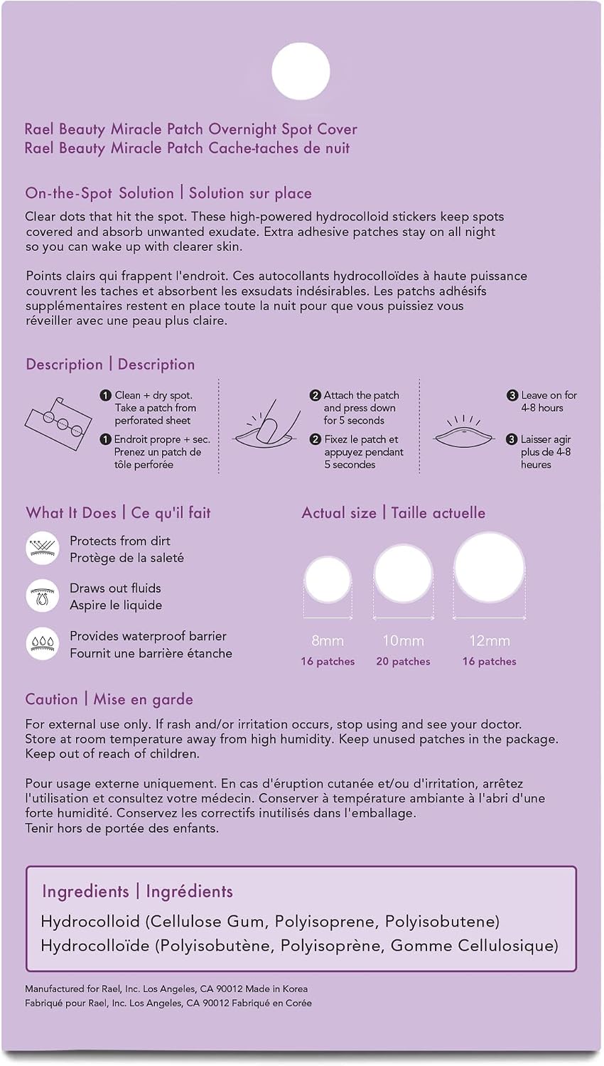 Rael Miracle Bundle packaging showing drug free hypoallergenic claims