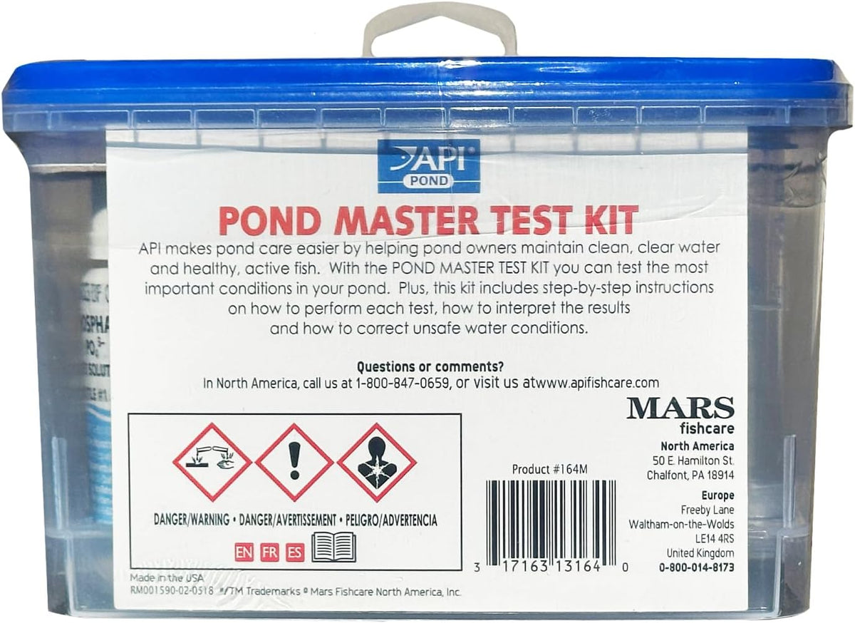 API Pond water test bottles and liquid reagents
