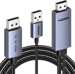 UGREEN bidirectional HDMI to DisplayPort cable front view showing premium braided cord and metallic connectors.