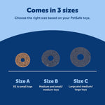 Back label of the natural grain free dog treat rings showing feeding guidelines.