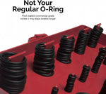 Neiko 50444A metric o-rings laid out showing different sizes