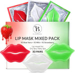 Bloomora Moisturizing Lip Mask Set front view showcasing 30-piece box and hydrogel patch design.