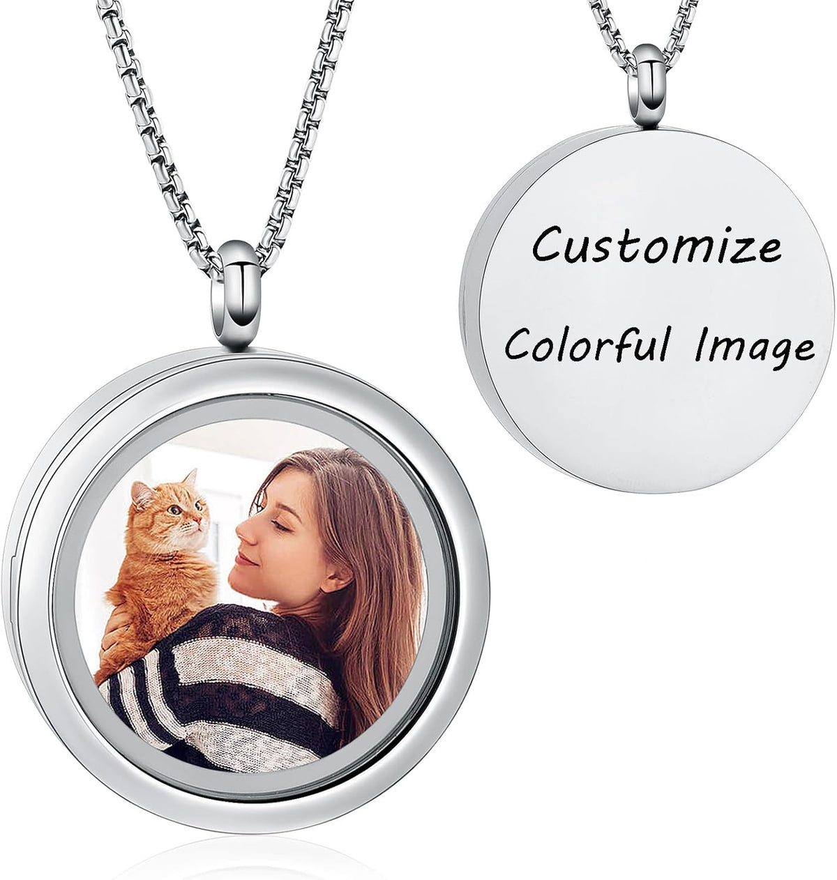 Oinsi Cremation Locket Necklace For Ashes Of Loved One Carry Photo Glass Memorial Urn Jewelry 316L Stainless Steel Keepsake Gifts - Image 11
