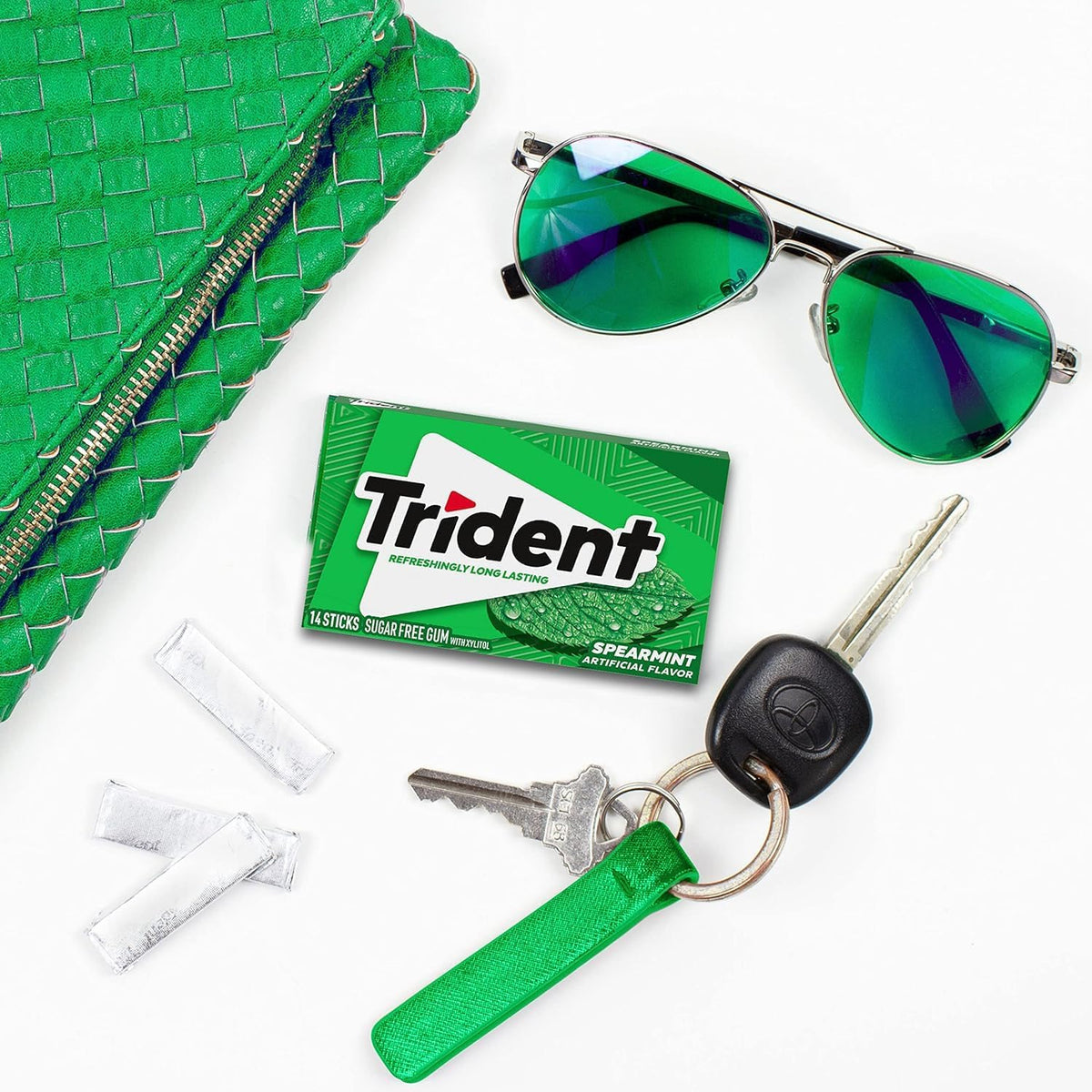 Trident Spearmint Sugar-Free Chewing Gum, 12 Packs of 14 Pieces (168 Total Pieces) - Image 11