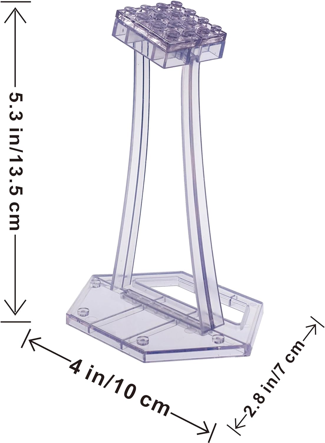 BrickVisions display stand angled perspective for LEGO starfighter