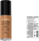 Milani foundation shade Natural Tan glass bottle packaging