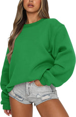 Fanway&EC Women's Long Sleeve Sweatshirt Casual Crewneck Oversized Pullover Hoodies Fall Tops - Image 12