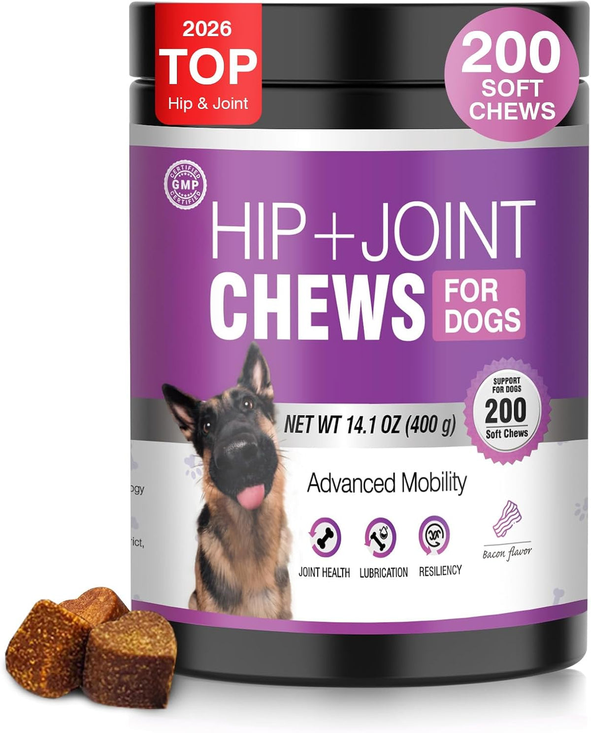 Glucosamine for Dogs 200pcs Joint Support Supplement Dog Hip and Joint Chondroitin Chews Treats with MSM Dog Joint Pain Relief Mobility Supplements Chicken Flavor Fit All Large Small Medium Breed - Image 10