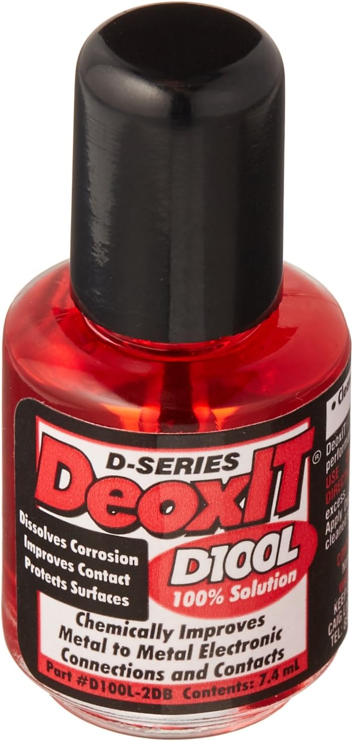 Caig Laboratories DeoxIT D100L-2DB brush applicator bottle for electronic contact cleaning.