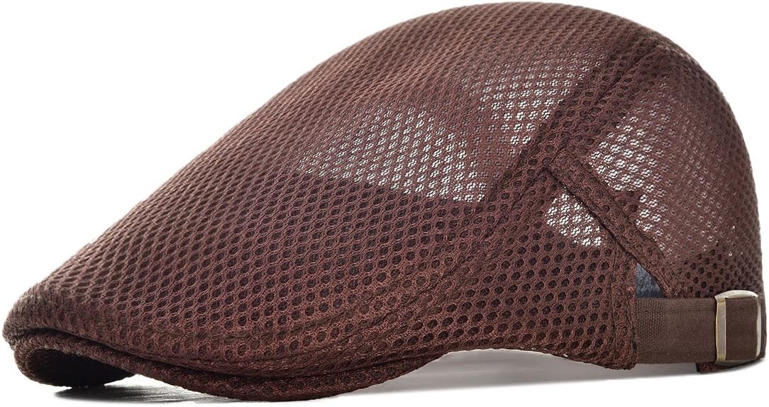 Men Breathable Mesh Summer Hat Adjustable Newsboy Beret Ivy Cabbie Flat Cap - Image 15