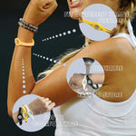Power Balance sports bracelet 3-pack laid flat displaying multiple colors and sizes.