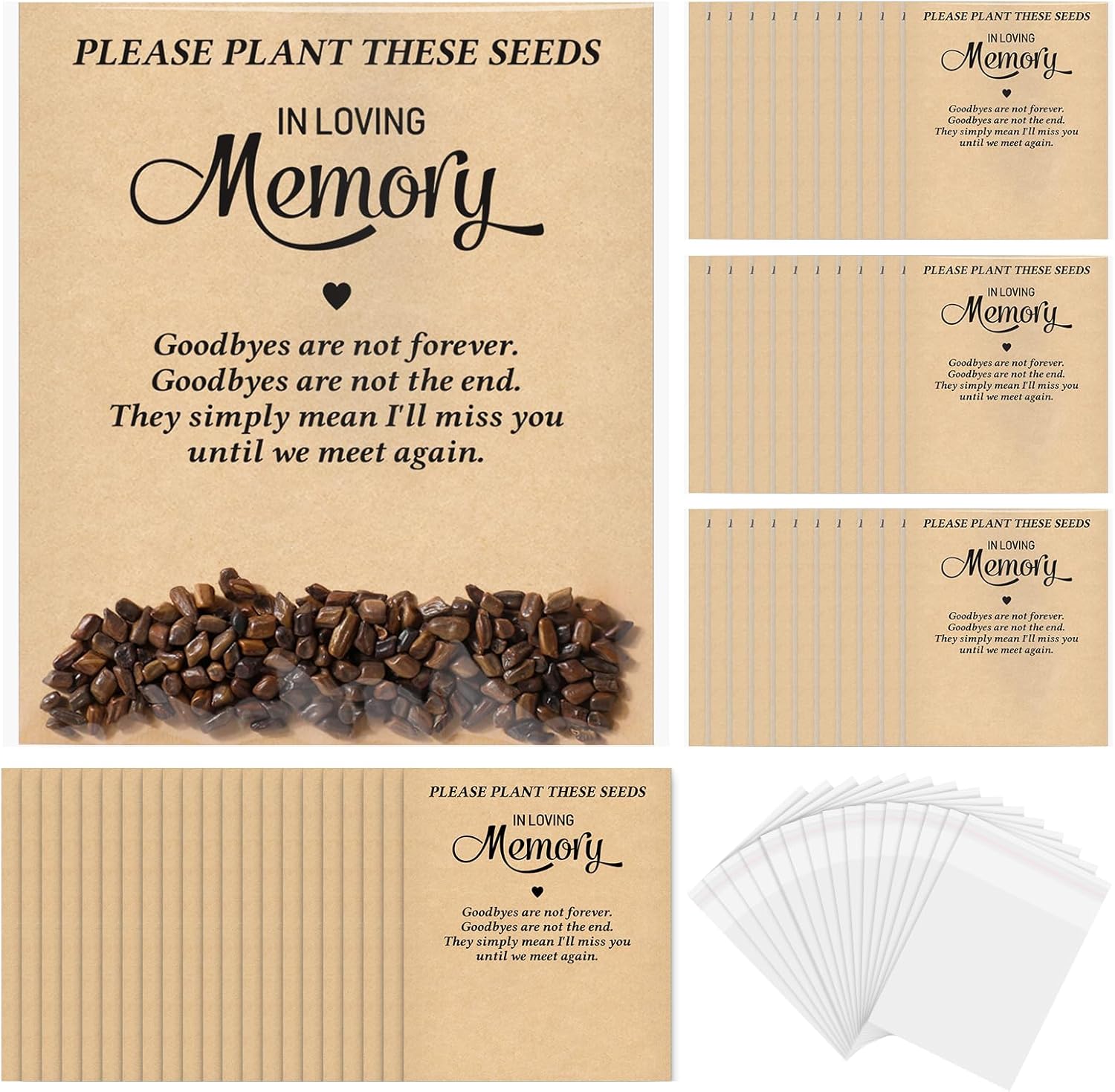 Humyoun 100 Sets Funeral Favors In Loving Memory front view