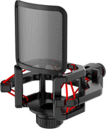 Haineao studio mount showing dimensions and threaded knob positioning