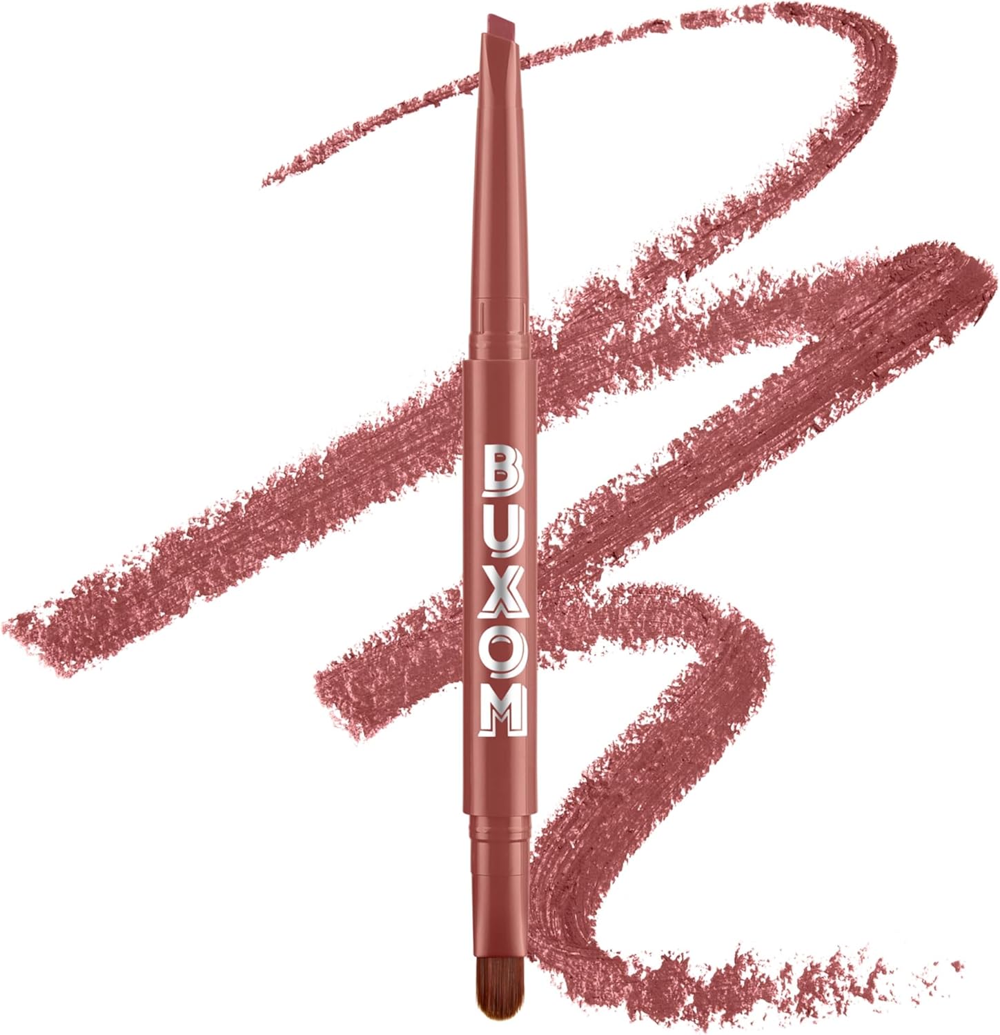 Buxom Power Line Plumping Lip Liner in Dolly Light front view showing the retractable chiseled tip.