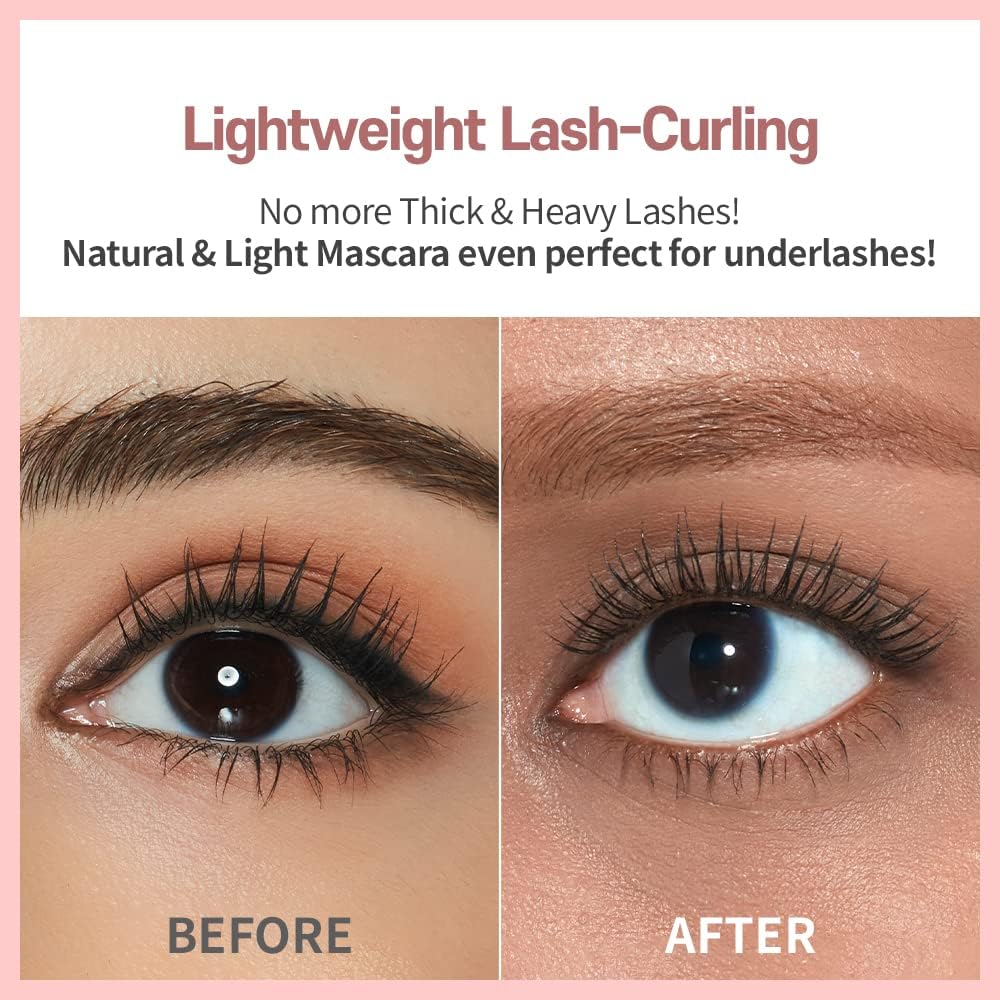 Authentic ETUDE imported brown mascara tube highlighting the modern design and product labeling