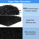 Multi pack of twelve official size compatible replacement charcoal filters for feline waste management systems.